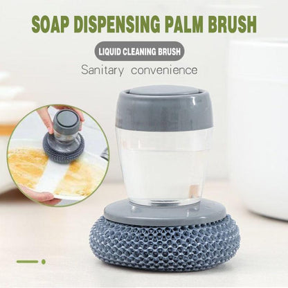 Royallure Soap Dispenser Palm Brush with Antibacterial Scrubber and Built-in Liquid Tank