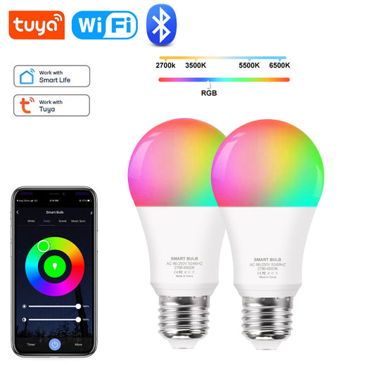 Royaleva Smart RGB WiFi LED Bulb - Voice Control, Dimmable, 9W, Multi-Color Light for Home Automation - Default Title