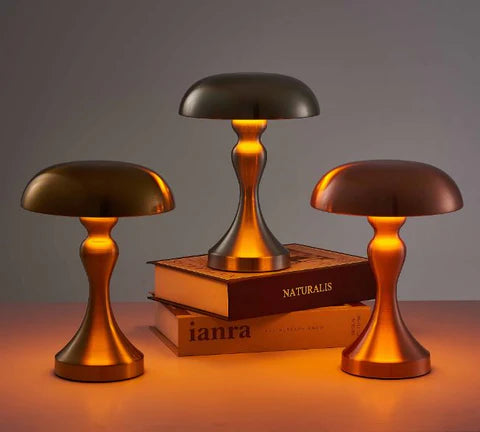 Vintage Mushroom Lamp - Rechargeable Reading Light for Modern Interiors