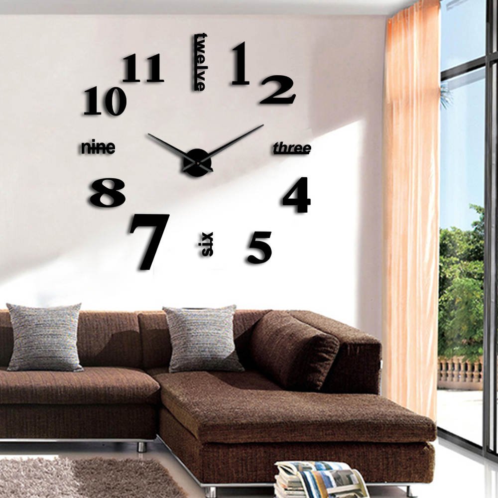 Royallure Customizable 3D Wall Clock - Elegant Home Decor with Silent Quartz Movement