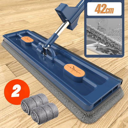 Royallure Ergonomic Large Flat Mop with 360° Rotating Head & Microfiber Pad for Ultimate Floor Cleaning