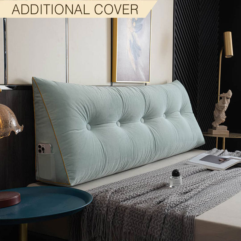 Royaleva Luxury Velvet Pillow Cover - Extra Cover for Velour Wedge Pillow - Light Blue / Small - 100x50x20cm