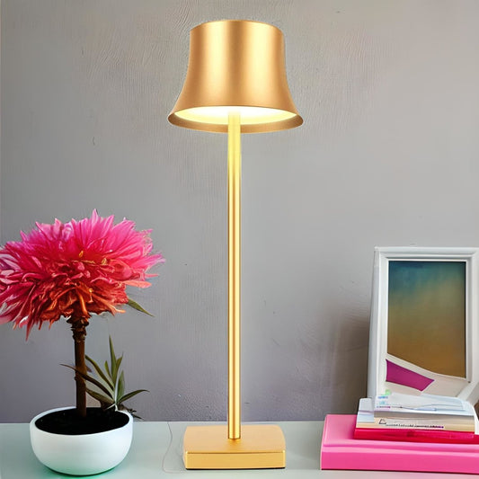 Royaleva Cordless Rechargeable LED Desk Lamp - Dual Charging Ports - Gold