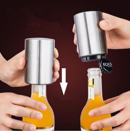 Royallure Magnetic One-Handed Beer Bottle Opener - Fast Cap Remover & Cool Gadget Gift