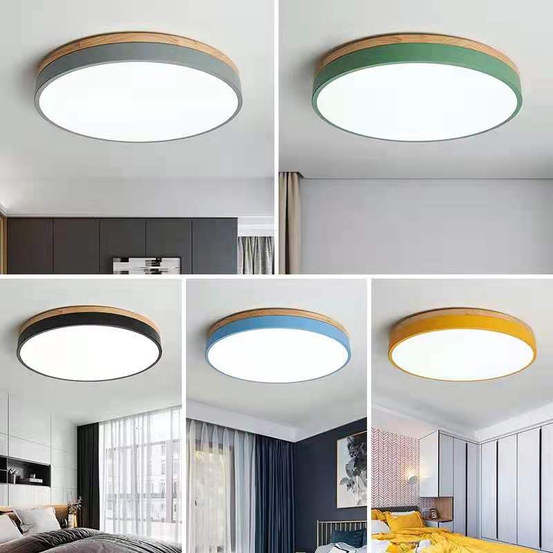 Royallure Organic Round Flush Mount Ceiling Light - Elegant LED Design - Yellow / D30cm*H6cm（18W) / Cold Light