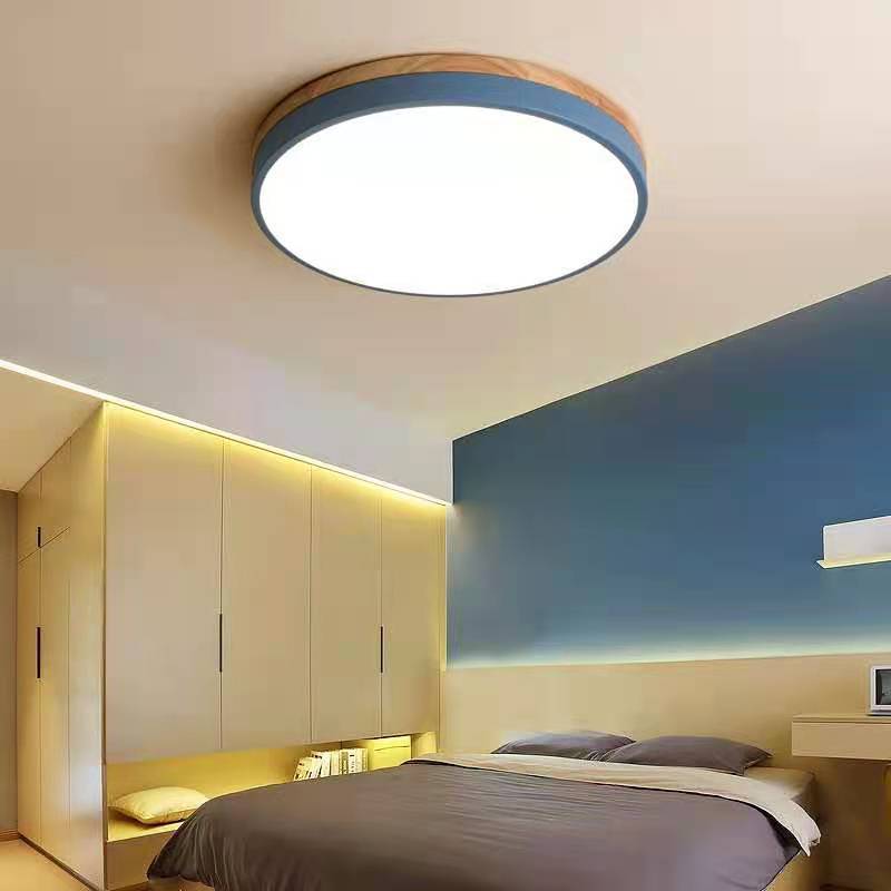 Royallure Organic Round Flush Mount Ceiling Light - Elegant LED Design - Blue / D30cm*H6cm（18W) / Cold Light