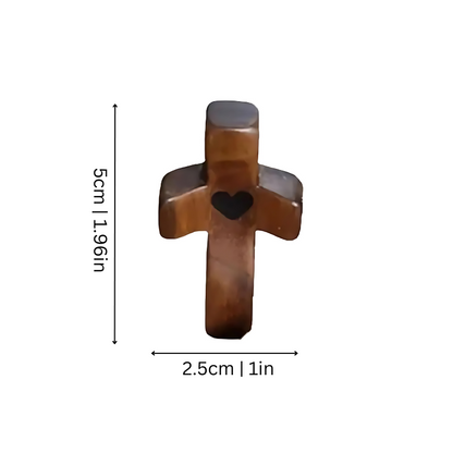 Rayvia Portable Black Walnut Cross for Spiritual Comfort