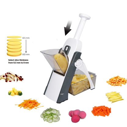 Royallure 5-in-1 Multifunctional Vegetable Slicer with Thickness Control and Hidden Blade