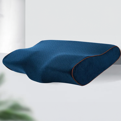 Hybrid pillow with ergonomic design and quick rebound memory foam, ideal for neck support and alignment for side and back sleepers.