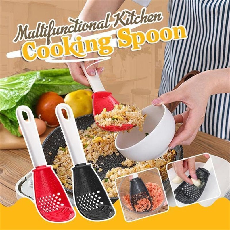 Royallure Versatile Kitchen Cooking Spoon - Food-Grade, High-Temperature Resistant Utensil for Mashing, Draining, and Grating with Creative Design