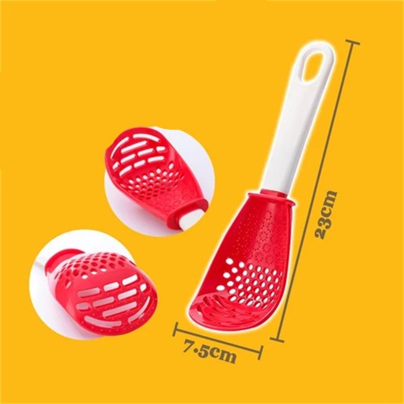 Royallure Versatile Kitchen Cooking Spoon - Food-Grade, High-Temperature Resistant Utensil for Mashing, Draining, and Grating with Creative Design