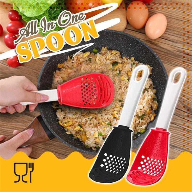 Royallure Versatile Kitchen Cooking Spoon - Food-Grade, High-Temperature Resistant Utensil for Mashing, Draining, and Grating with Creative Design