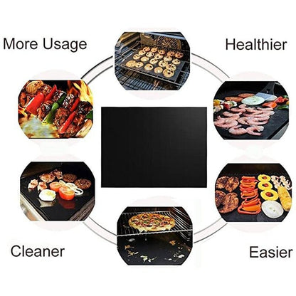 RoyaleGlow Non-Stick BBQ Grill Mat - Reusable, Heat Resistant, Easy Clean for Perfect Grilling