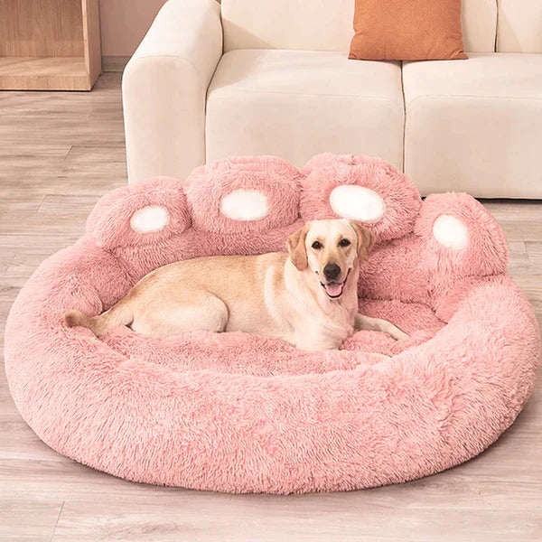 Furora Orthopedic Calming Round Pet Bed - Plush Bear Paw Design for Dogs & Cats, Joint Pain Relief, Machine Washable, Multiple Sizes