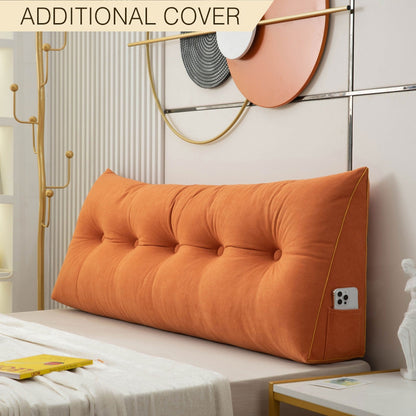 Royaleva Luxury Chic Wedge Pillow Cover - Extra Removable Covers for Versatile Style - Orange / Small - 100x50x20cm