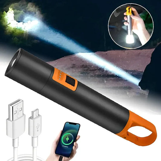 RoyaleGlow Waterproof Rechargeable LED Flashlight - Super Bright, Durable & Portable for Outdoor Adventures