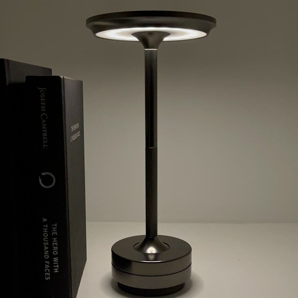 Luxlive Cordless Ambient Table Lamp  - Metallic, Waterproof, Adjustable Brightness