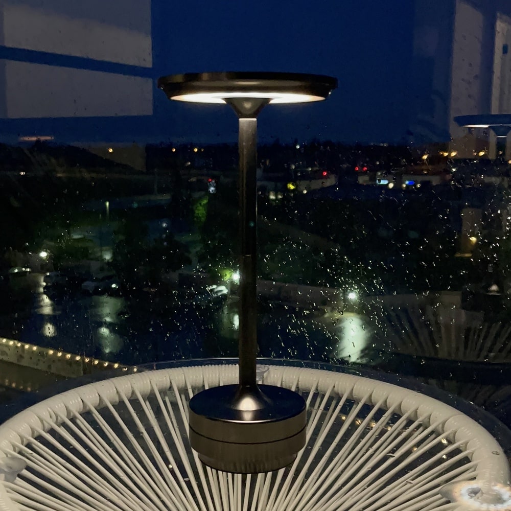 Luxlive Cordless Ambient Table Lamp  - Metallic, Waterproof, Adjustable Brightness