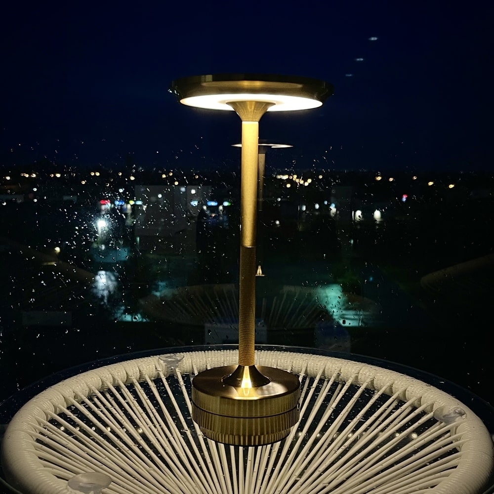 Luxlive Cordless Ambient Table Lamp  - Metallic, Waterproof, Adjustable Brightness