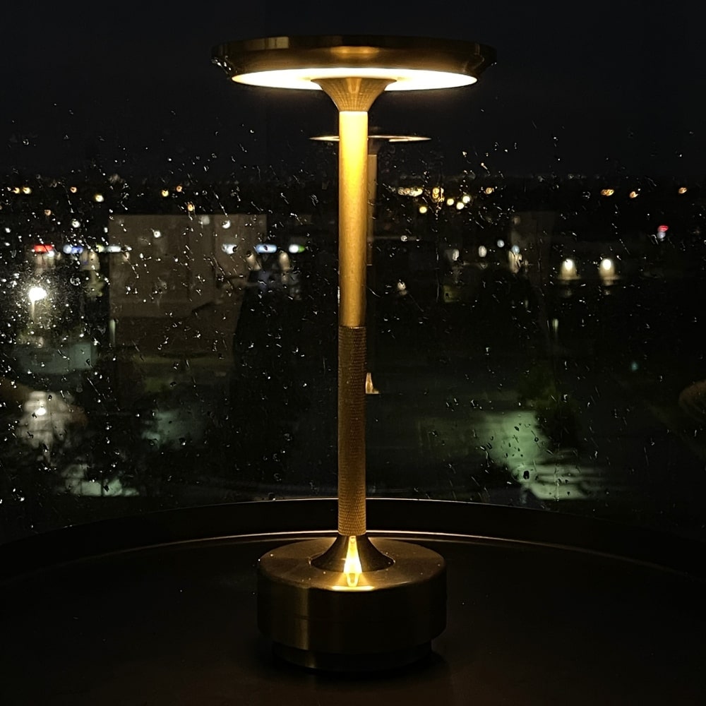 Luxlive Cordless Ambient Table Lamp  - Metallic, Waterproof, Adjustable Brightness