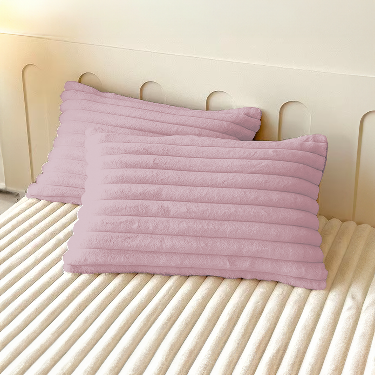 Royaleva Pillow Cases for Luxury Bed Set - Pack of 2 Matching Ultra-Soft Covers - Pink