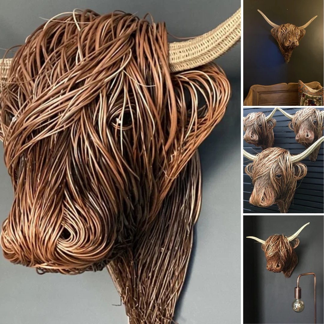 Royelux Plateau Cow Handmade Wall Sculpture - Unique Highland Cow Decor