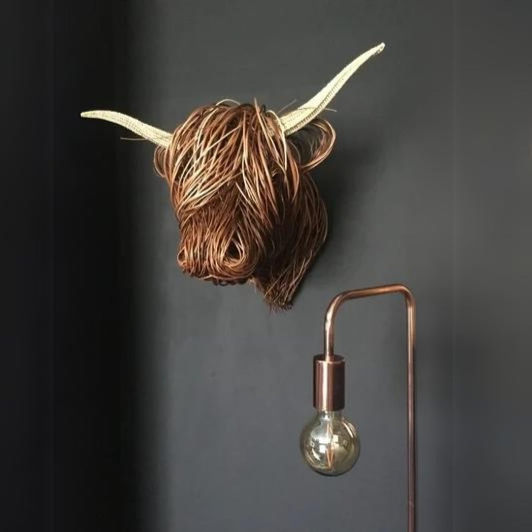 Royelux Plateau Cow Handmade Wall Sculpture - Unique Highland Cow Decor