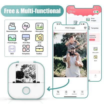 Royallure Mini Instant Printer for DIY Projects - Pocket-Sized Photo & Note Printer with App Support