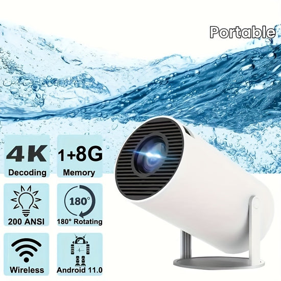 Mini Projector Native Resolution 1080P Support 4K Resolution HD Projection Dual WIFI Acceleration Enjoy Silky Support USB