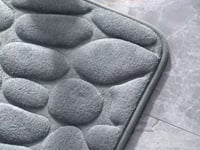 Royaleva Embossed Non-Slip Bathmat - Memory Foam Cobblestone Design for Ultimate Comfort