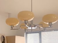 Spherical Ceiling Light – Modern Gold & White Glass Lampshade