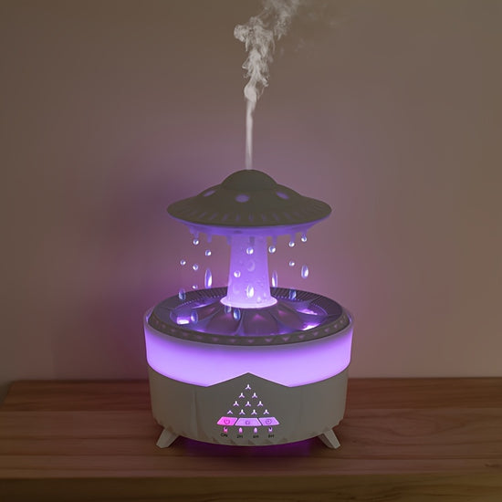 1pc Relaxing Raindrop Aromatherapy Essential Oil Diffuser Machine  LED Lighted Dense Fog Humidification Whisper Quiet Auto ShutOff Compact Design  Perfect for Home Office Yoga Meditation and Spa Decor