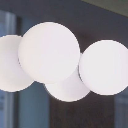 Minimalist Glass White Ball Ceiling Lamp - LED Indoor Light Fixture