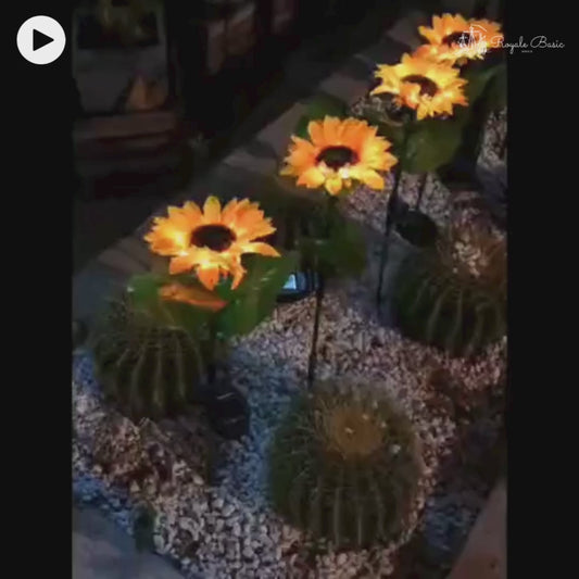 2-Pack Solar Sunflower Garden Light - Outdoor Waterproof LED Garden Lights for Yard Pathway Decoration