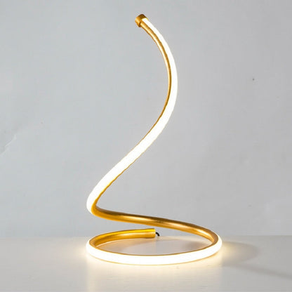 Royaleva Spiral LED Table Lamp - Modern Design with Built-in LED for Home Decor - Gold