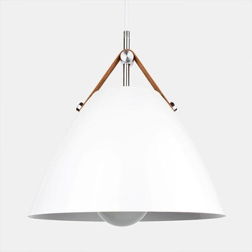 RoyaleGlow Charming Strapped Cone Pendant Light - Modern Chic Design - White