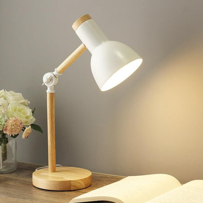 Royallure Wood Nordic Desk Lamp - Adjustable, Minimalist Design, E26/E27 Socket - White