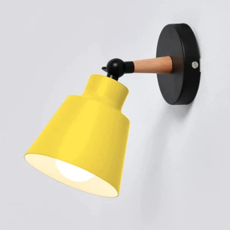 RoyaleGlow Sleek Contemporary Wooden Wall Light Fixture - Modern Home Lighting - Yellow