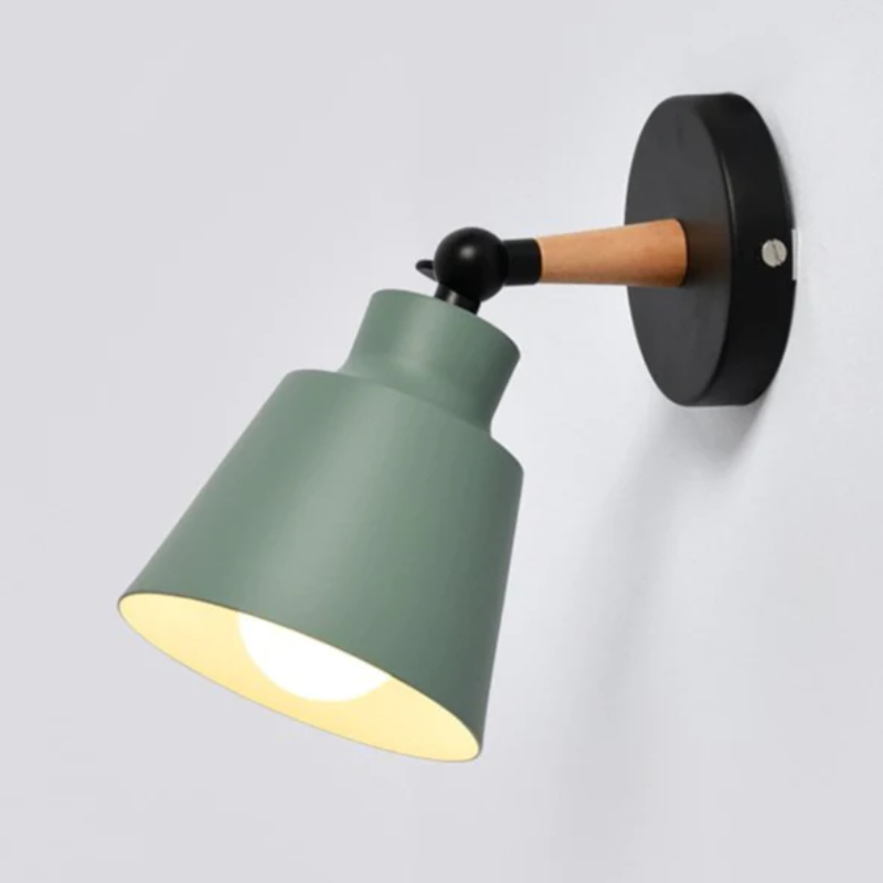 RoyaleGlow Sleek Contemporary Wooden Wall Light Fixture - Modern Home Lighting - Green