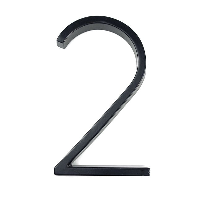 Royelux Modern House Numbers - Anti-Rust Zinc Alloy, Black Finish, 5" Tall - 0