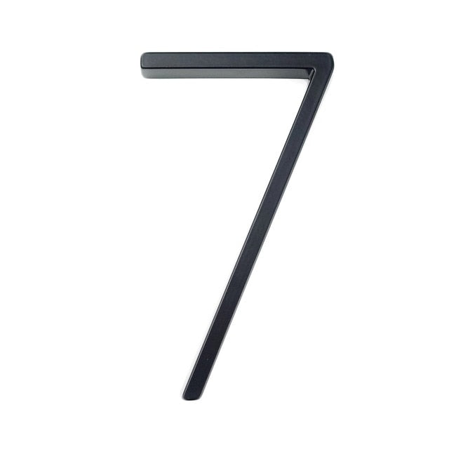 Royelux Modern House Numbers - Anti-Rust Zinc Alloy, Black Finish, 5" Tall - 7