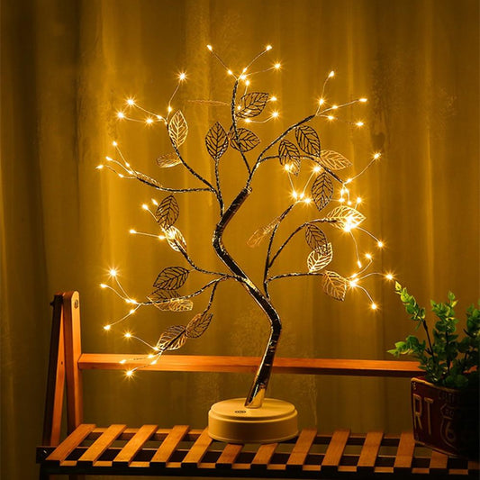 Luxora Golden Leaf Tree Lamp – 50cm Adjustable LED Tree Light - Default Title