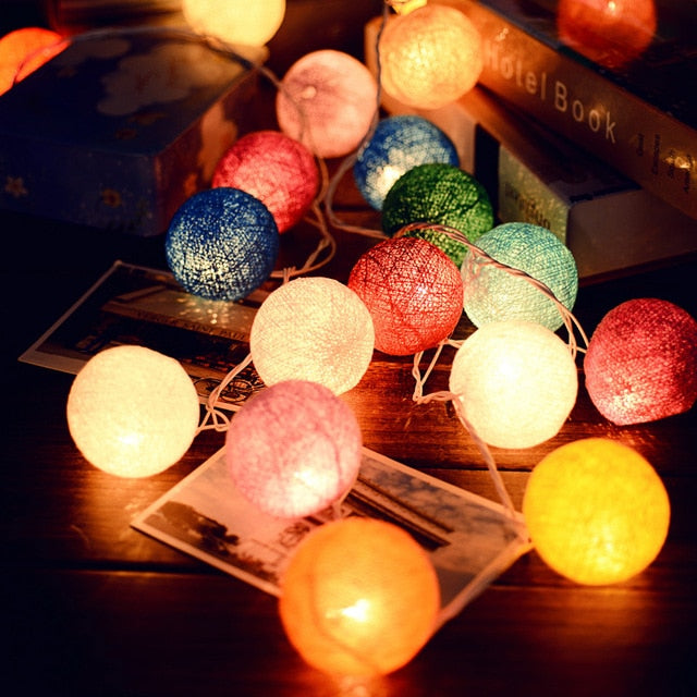 Royallure Cotton Ball Garland Lights – Cozy Decor for Home & Celebrations