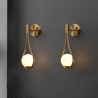 Royaleva Nordic Glass Globe Wall Sconce - Brass-Plated, Modern Elegance for Any Space - Default Title