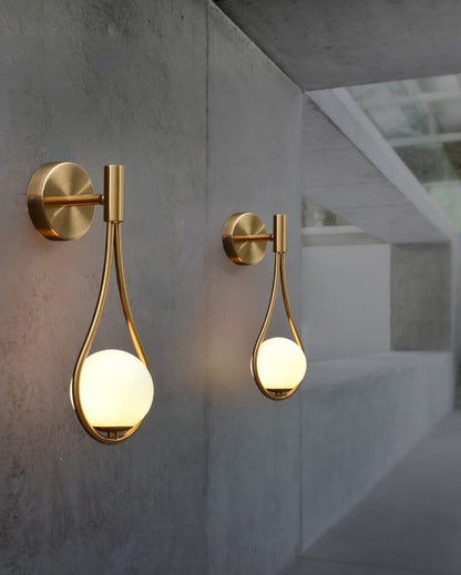 Royaleva Nordic Glass Globe Wall Sconce - Brass-Plated, Modern Elegance for Any Space - Default Title