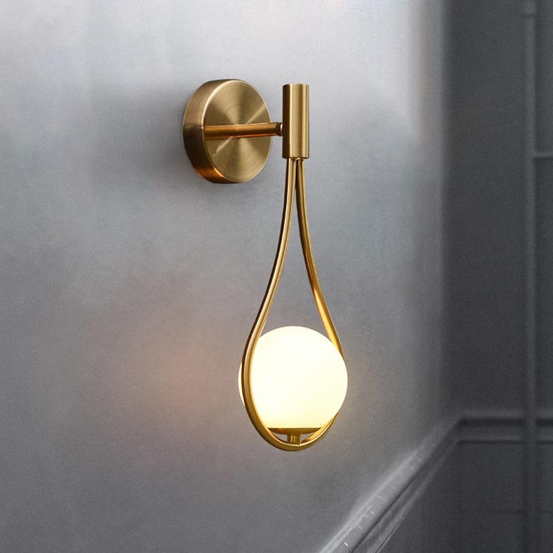 Royaleva Nordic Glass Globe Wall Sconce - Brass-Plated, Modern Elegance for Any Space - Default Title