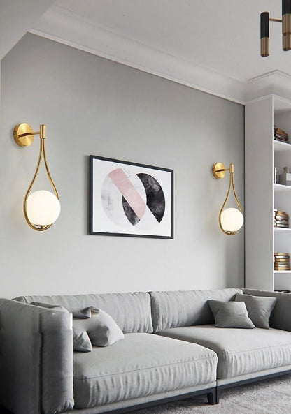 Royaleva Nordic Glass Globe Wall Sconce - Brass-Plated, Modern Elegance for Any Space - Default Title