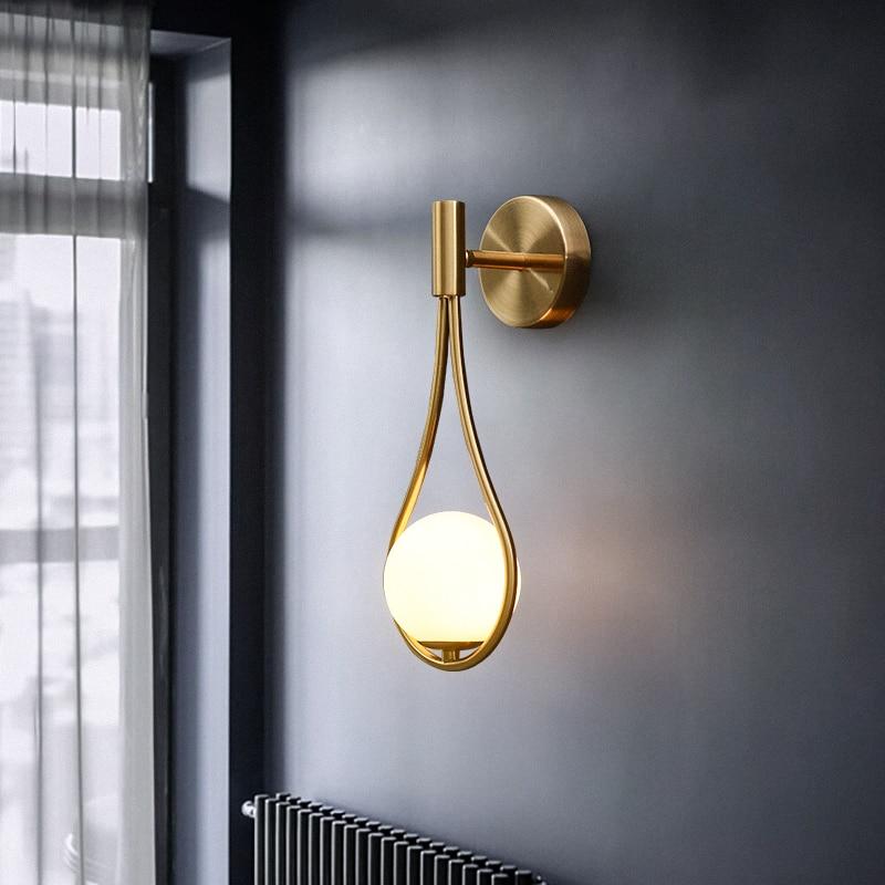 Royaleva Nordic Glass Globe Wall Sconce - Brass-Plated, Modern Elegance for Any Space - Default Title