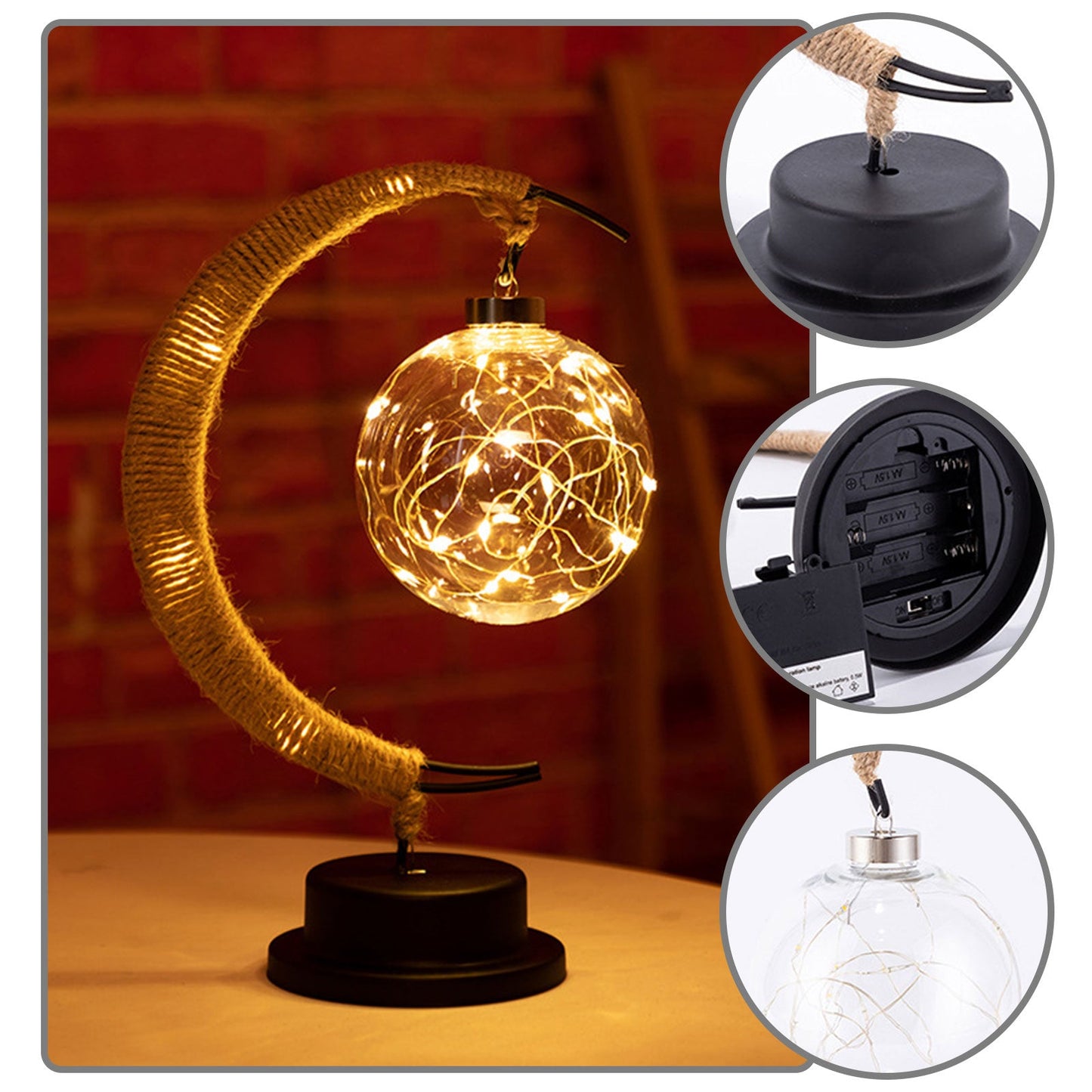 Royallure Enchanted Moon Wishing Lamp - USB & Battery, Magical Home Decor