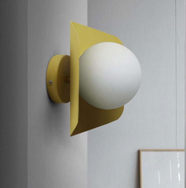 RoyaleGlow Colorful Globe Wall Lamp - Modern & Vibrant Lighting Solution - Yellow_White